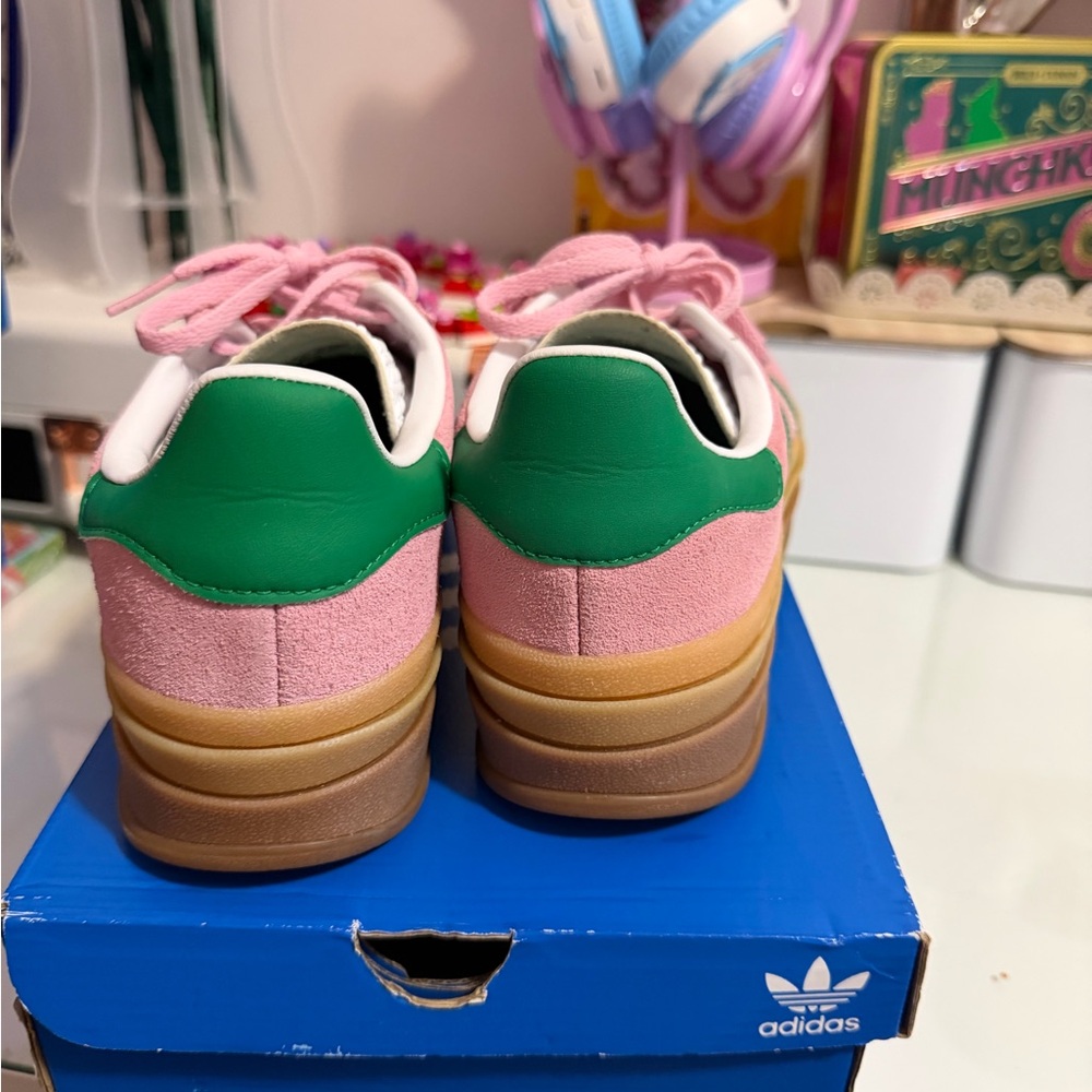 Adidas Gazelle Bold Pink with Green Accents - Picture 4 of 5